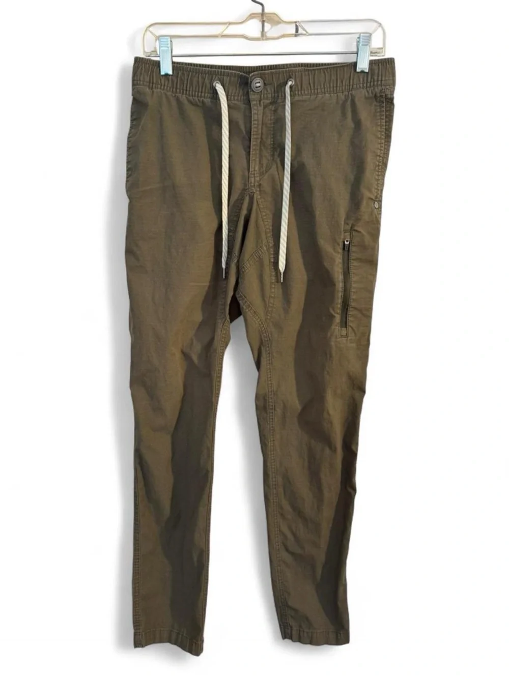 Vuori Ripstop Climber Pant Army Green Drawstring Hiking S